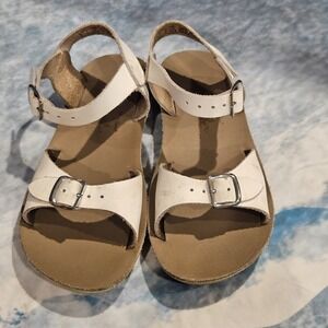 Sun-San Surfer White Leather Sandals Girls Size 13‎
